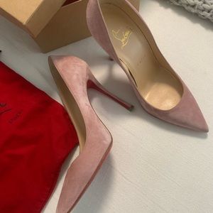 Christian louboutin decolette 100 pink suede